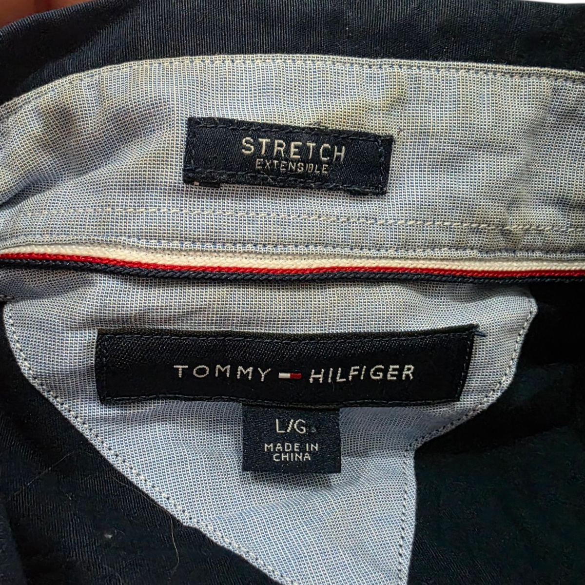 Camisa Tommy Hilfiger Grande L Stretch Azul (Usado)