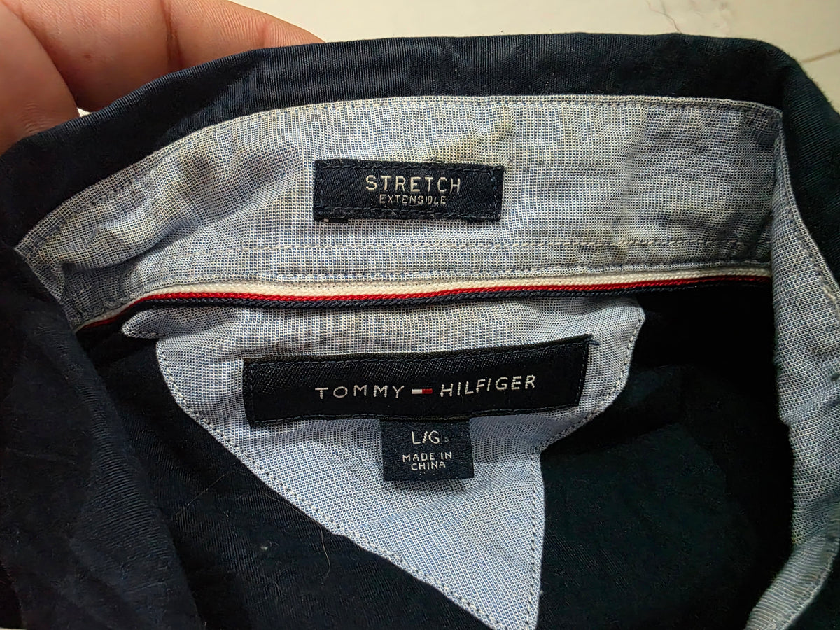 Camisa Tommy Hilfiger Grande L Stretch Azul (Usado)
