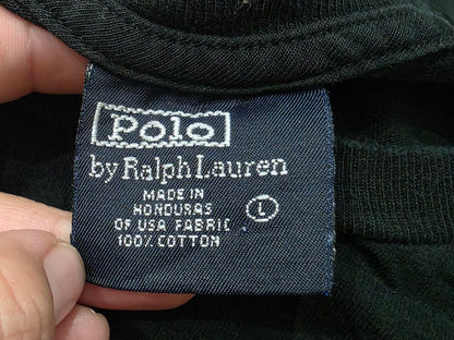 Playera Ralph Lauren Grande L Negro Pony Rojo Manga Larga (Usado)