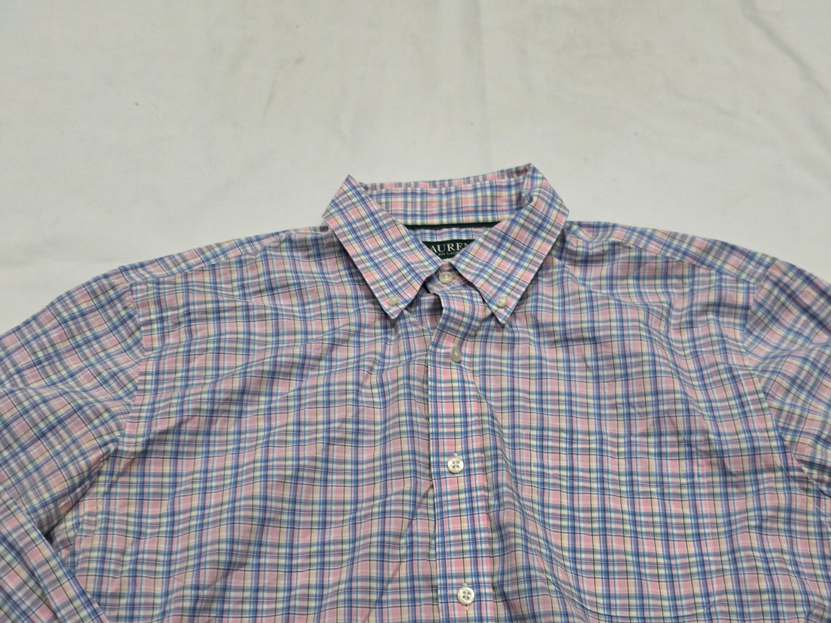 Camisa Ralph Lauren 16 1/2 34-35 Classicfit Rosa Azul Cuadro (Usado)