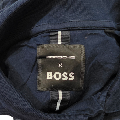 Playera Hugo Boss Porsche Grande L Azul Oscuro Cuadros (Usado)