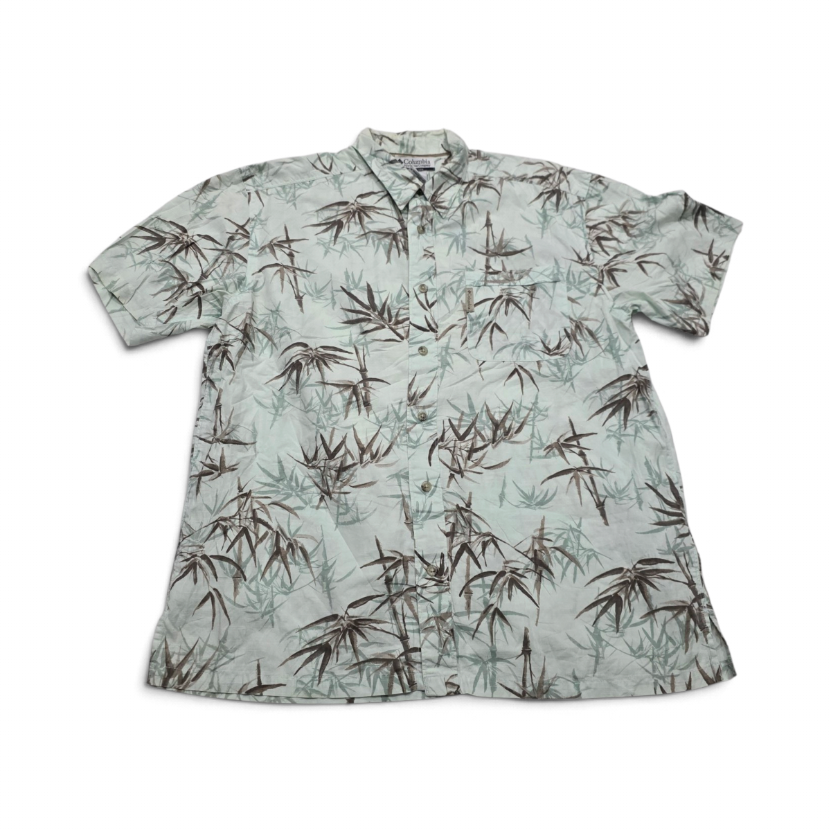 Camisa Columbia Grande L Menta Y Cafe Hojas (Usado)