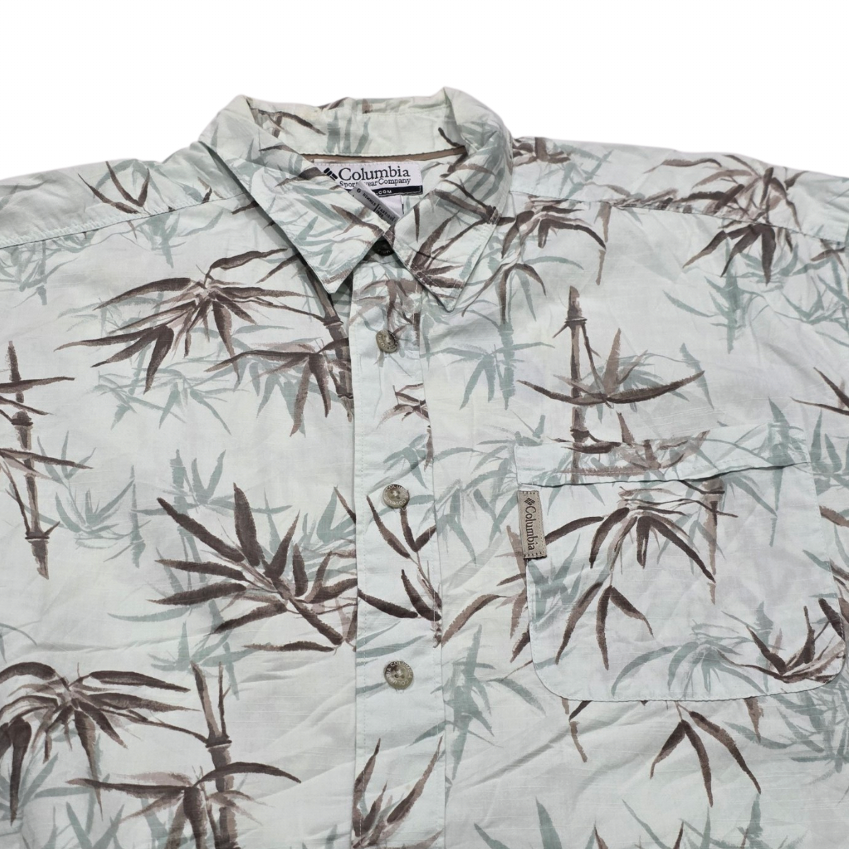 Camisa Columbia Grande L Menta Y Cafe Hojas (Usado)
