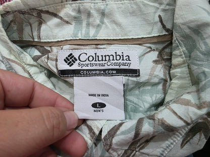 Camisa Columbia Grande L Menta Y Cafe Hojas (Usado)
