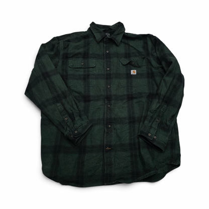 Camisa Carhartt Xgrande Xl Loose Fit Franela Verde (Usado)
