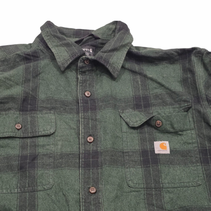 Camisa Carhartt Xgrande Xl Loose Fit Franela Verde (Usado)