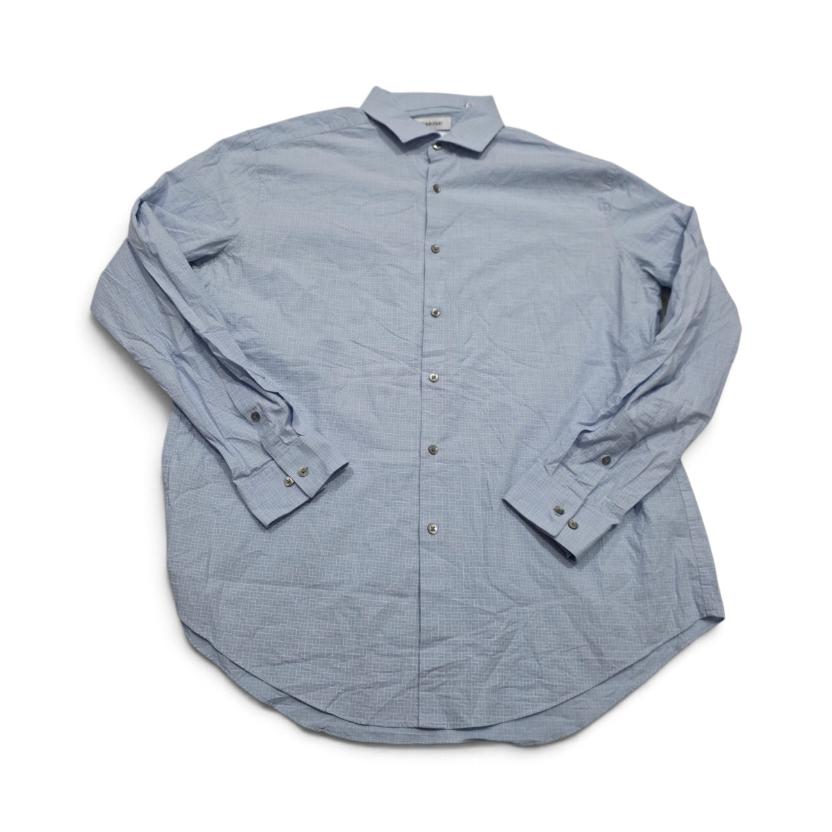Camisa Calvin Klein 17 1/2 34-35slim Fit Stretch Azul Claro (Usado)