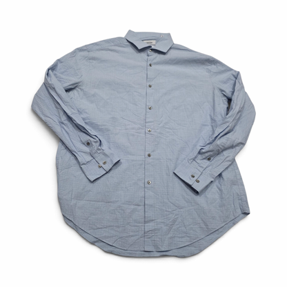 Camisa Calvin Klein 17 1/2 34-35slim Fit Stretch Azul Claro (Usado)