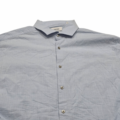 Camisa Calvin Klein 17 1/2 34-35slim Fit Stretch Azul Claro (Usado)