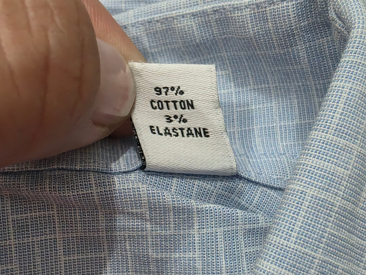 Camisa Calvin Klein 17 1/2 34-35slim Fit Stretch Azul Claro (Usado)