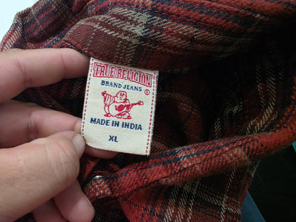 Camisa True Religion Xgrande Xl Cuadro Rojo (Usado)