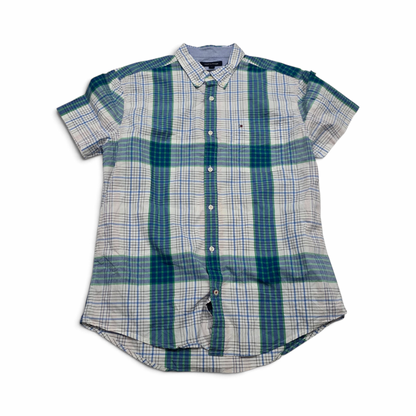 Camisa Tommy Hilfiger Xgrande Xl Blanca Y Verde Cuadros (Usado)