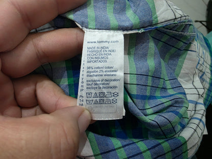 Camisa Tommy Hilfiger Xgrande Xl Blanca Y Verde Cuadros (Usado)