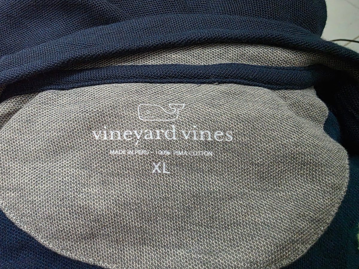 Sueter Vineyard Vines Xgrande Xl Patriotas Cierre Corto Azul (Usado)