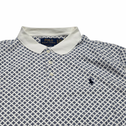 Playera Ralph Lauren Xgrande Classic Fit Blanco Y Azul Figur (Usado)