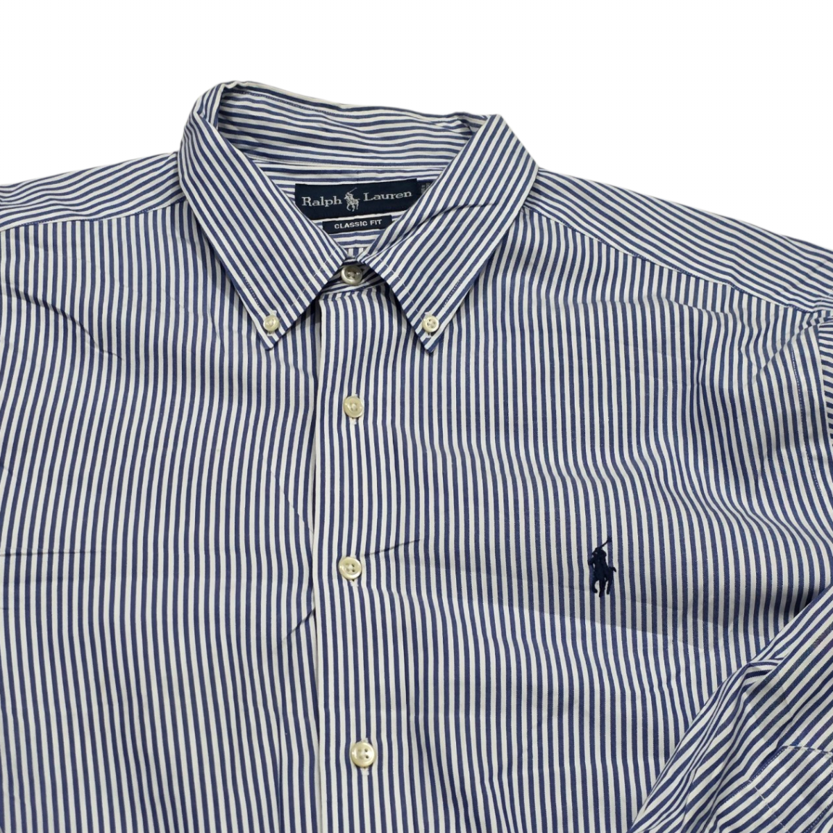 Camisa Ralph Lauren 17 1/2 32-33 Classic Fit Azul Lineas (Usado)