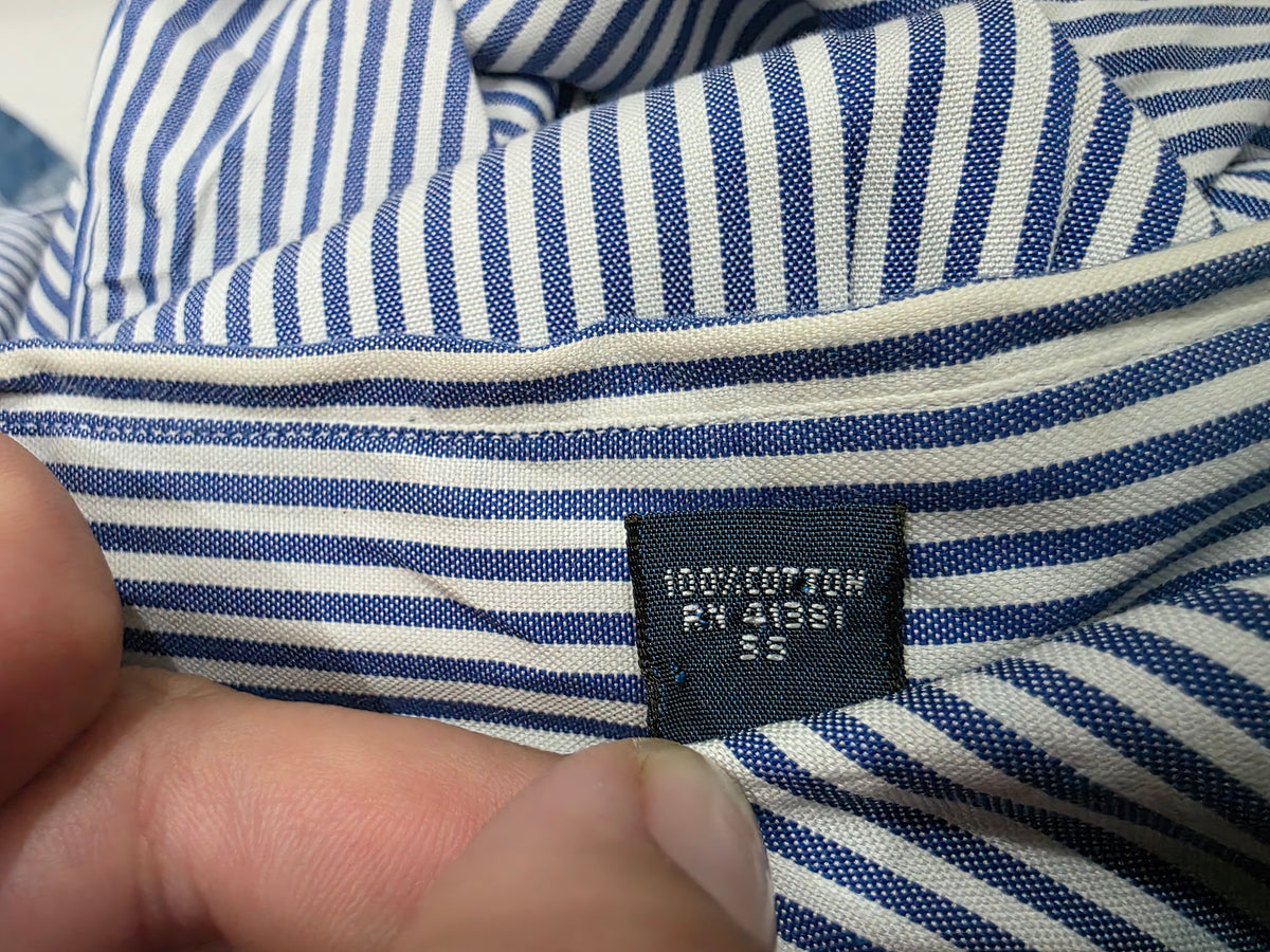 Camisa Ralph Lauren 17 1/2 32-33 Classic Fit Azul Lineas (Usado)
