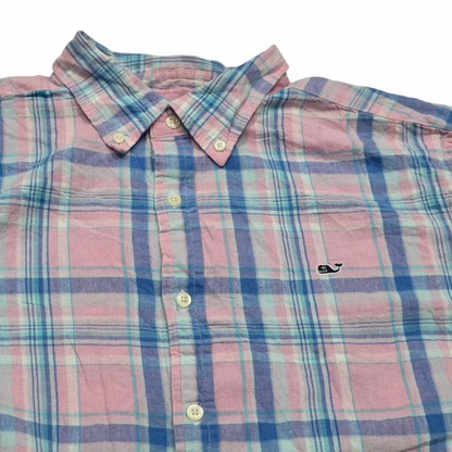 Camisa Vineyard Vines Xgrande Whaleshirt Cuadro Rosa Y Azul (Usado)