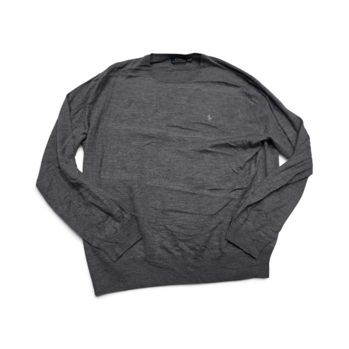 Sueter Ralph Lauren Xgrande Xl Washable Merino Wool Gris (Usado)
