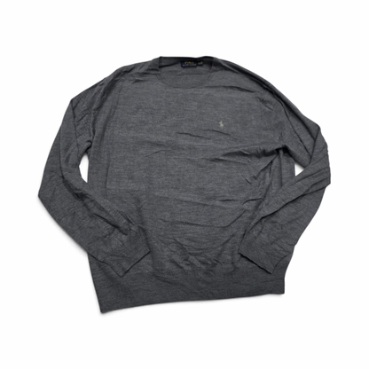Sueter Ralph Lauren Xgrande Xl Washable Merino Wool Gris (Usado)