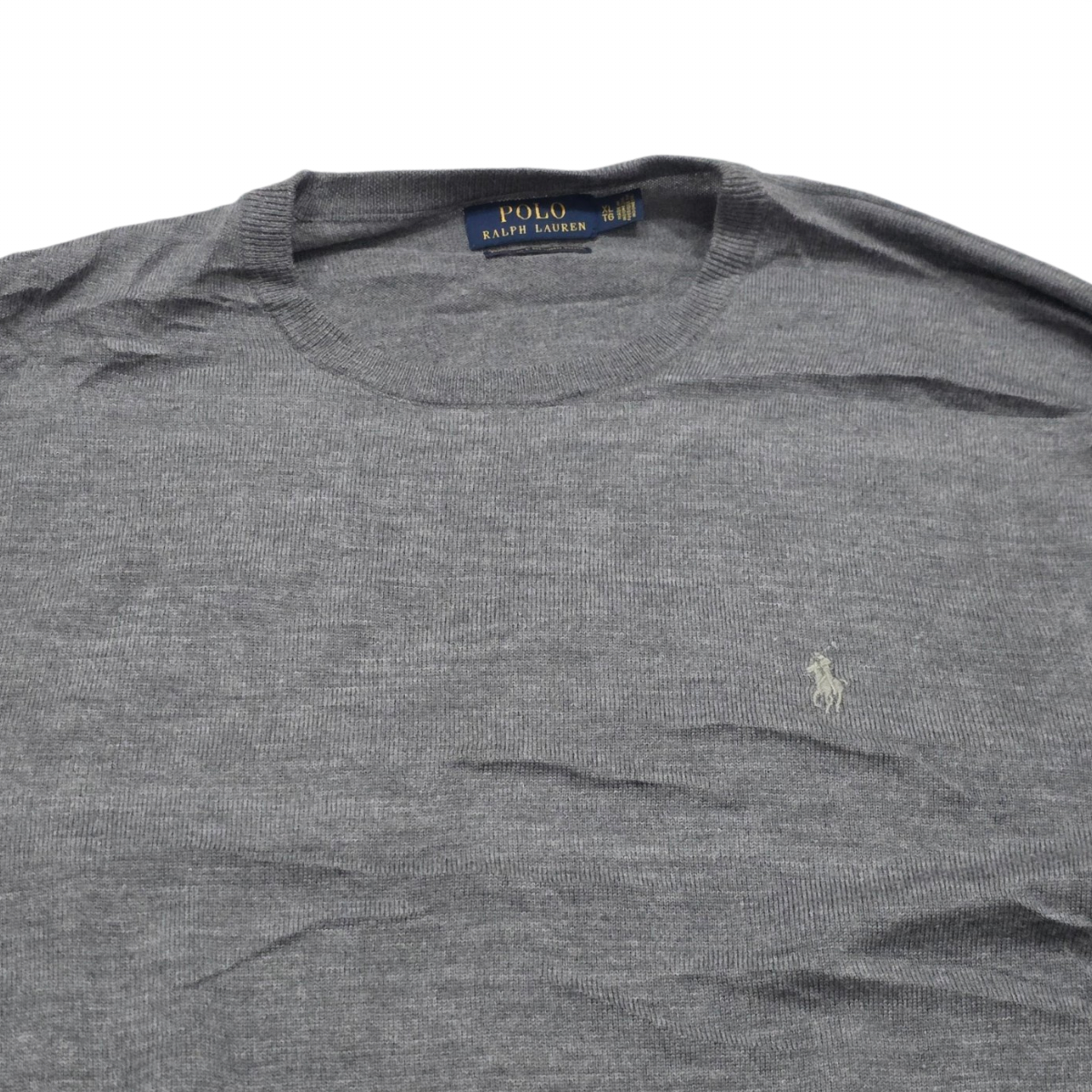 Sueter Ralph Lauren Xgrande Xl Washable Merino Wool Gris (Usado)