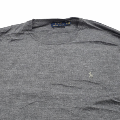 Sueter Ralph Lauren Xgrande Xl Washable Merino Wool Gris (Usado)