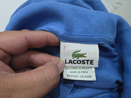 Playera Lacoste 2xl Fr 7 Polo Azul Manga Larga (Usado)