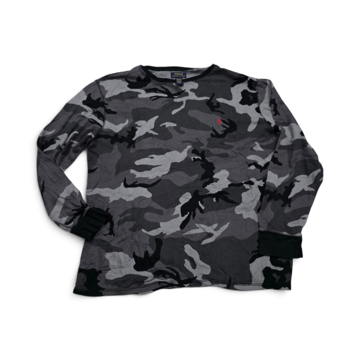Playera Ralph Lauren 2xl Gris Camoflaje Manga Larga (Usado)