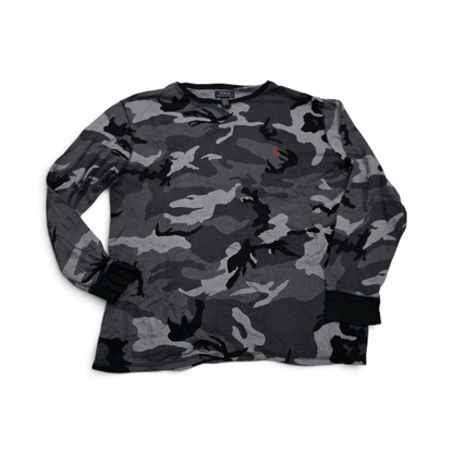 Playera Ralph Lauren 2xl Gris Camoflaje Manga Larga (Usado)