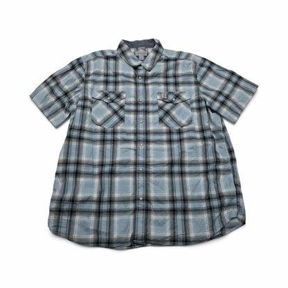 Camisa Carhartt 2xl Relaxed Fit Cuadro Azul Manga Corta (Usado)