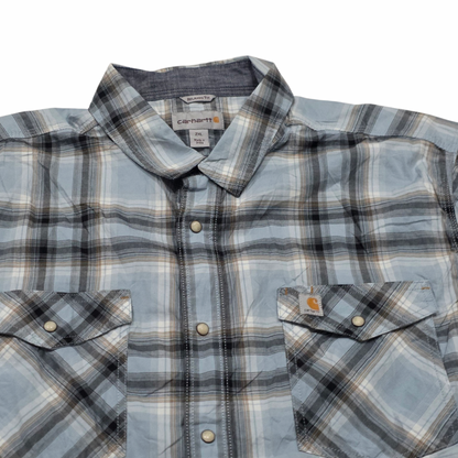 Camisa Carhartt 2xl Relaxed Fit Cuadro Azul Manga Corta (Usado)