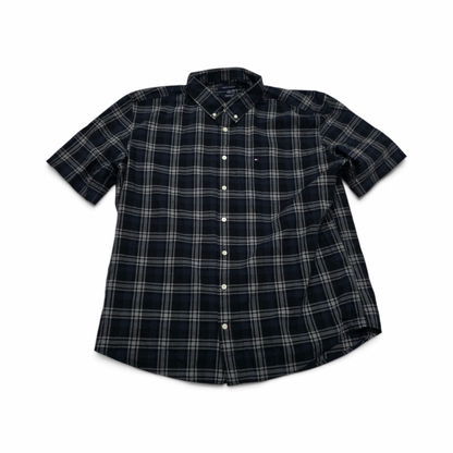 Camisa Tommy Hilfiger 2xl Classic Fit Cuadro Azul Y Negro (Usado)