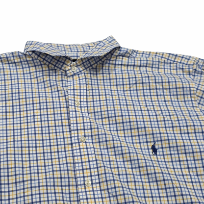 Camisa Ralph Lauren 2xb Amarillo Y Azul Cuadro (Usado)