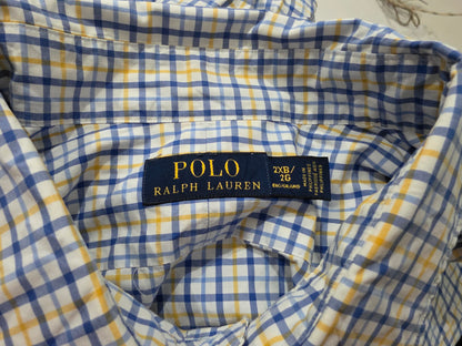 Camisa Ralph Lauren 2xb Amarillo Y Azul Cuadro (Usado)