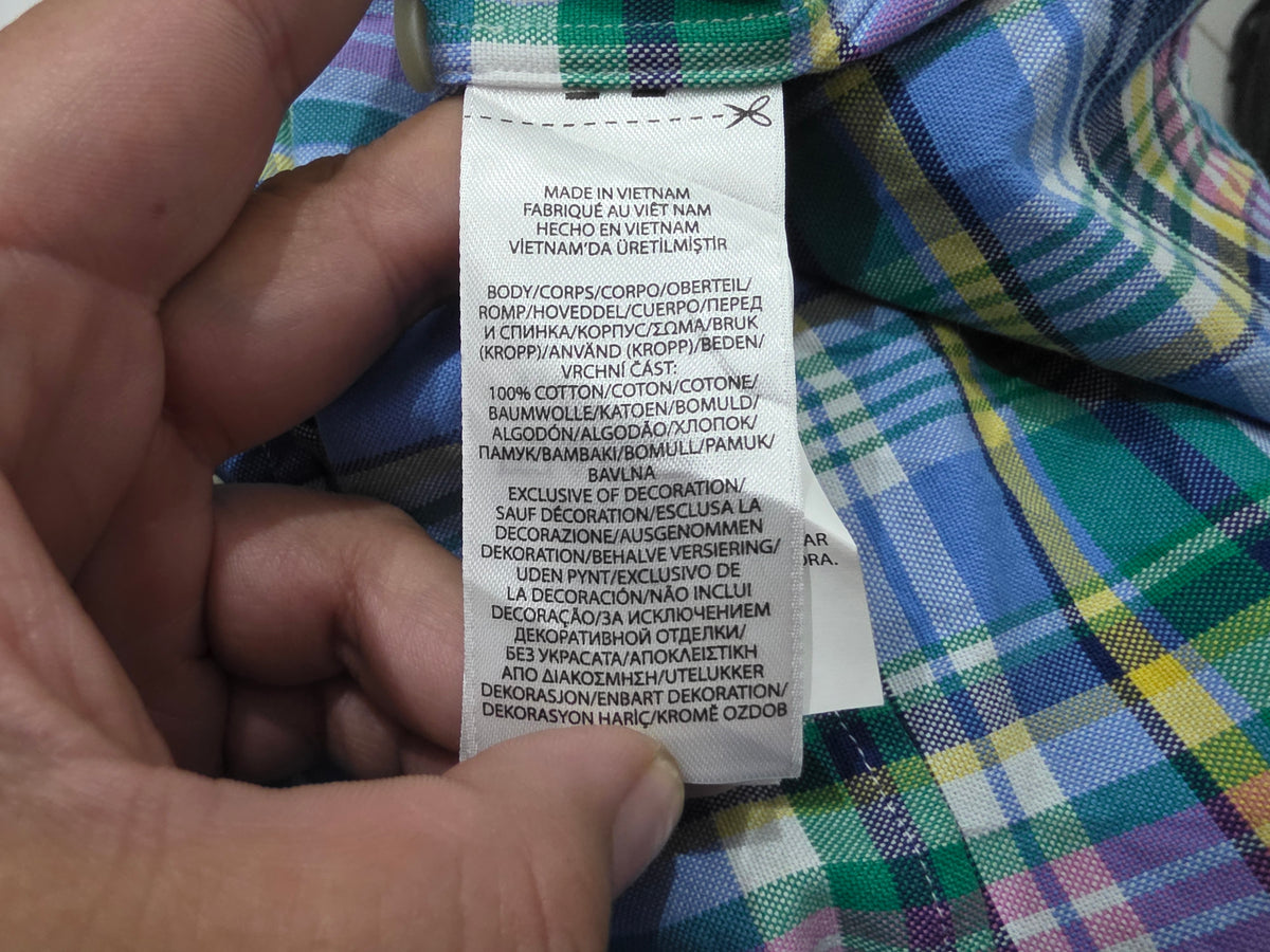Camisa Ralph Lauren 2xb Cuadro Azul Colores (Usado)