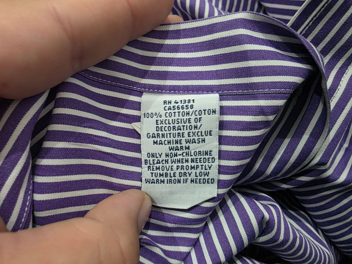 Camisa Ralph Lauren Mediana 15 32-33 Classic Morado Lineas (Usado)