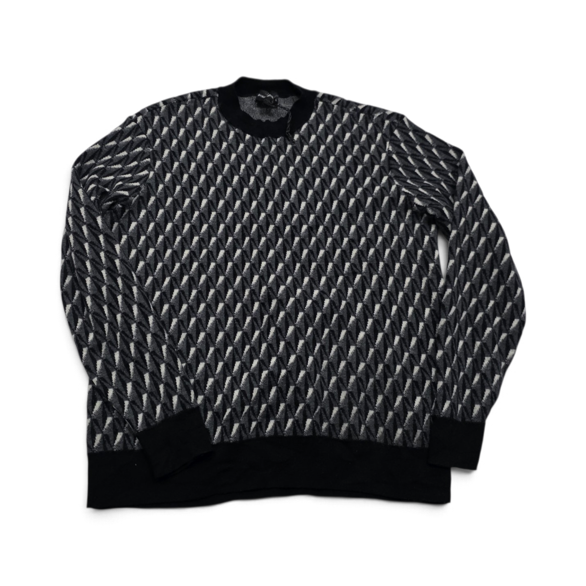 Sueter Emporio Armani Grande L Gris Figuras (Usado)