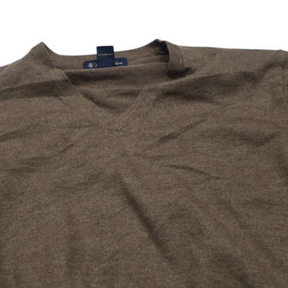 Sueter Brooks Brothers Xgrande Xl Café Lana Cuello V (Usado)