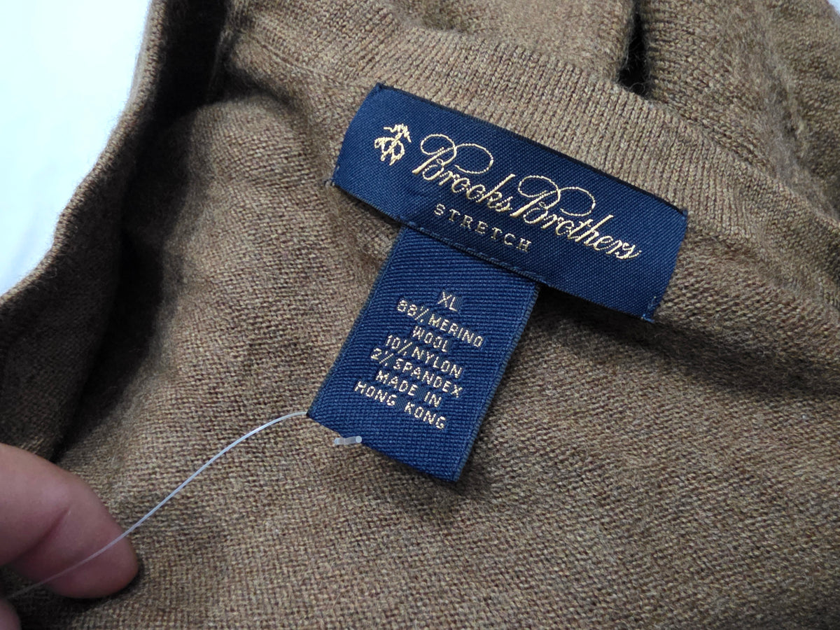 Sueter Brooks Brothers Xgrande Xl Café Lana Cuello V (Usado)