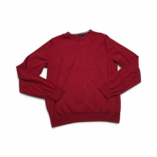 Sueter Tommy Hilfiger 2xl Rojo Cuello V (Usado)