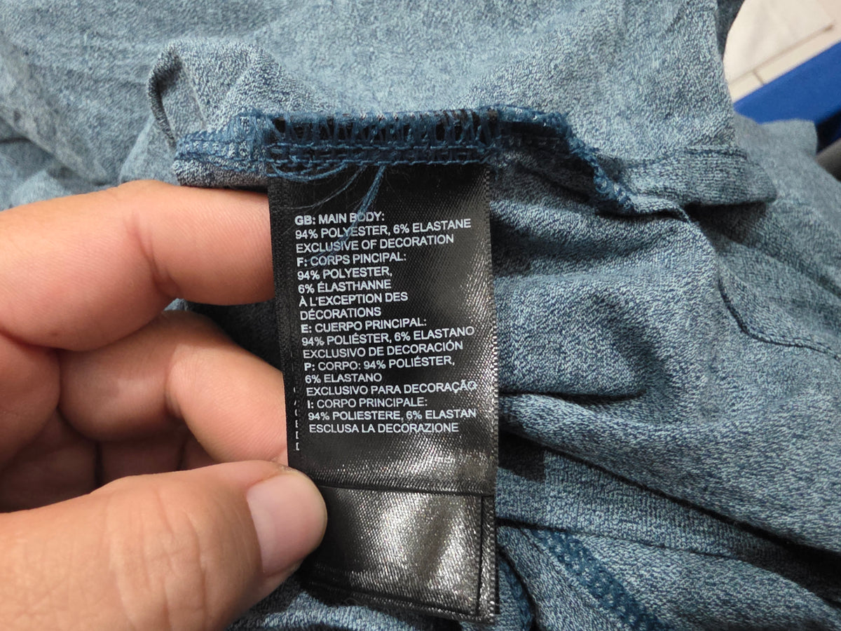 Playera The North Face 2xl Azul Standard Fit Manga Larga (NUEVO)
