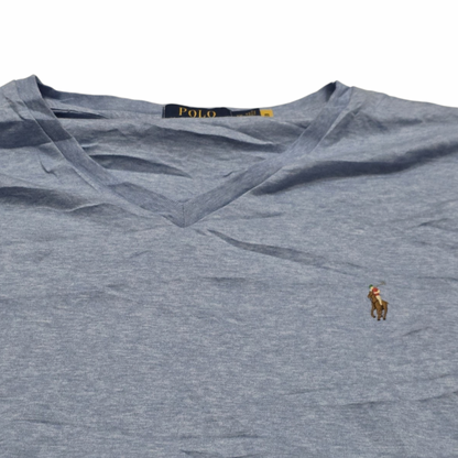 Playera Ralph Lauren 2xl Custom Slimfit Azul Claro Pony Azul (Usado)