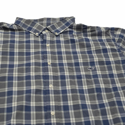 Camisa Vineyard Vines 3xb Classic Fit Cuadro Gris Y Azul (Usado)