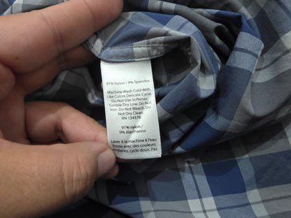 Camisa Vineyard Vines 3xb Classic Fit Cuadro Gris Y Azul (Usado)