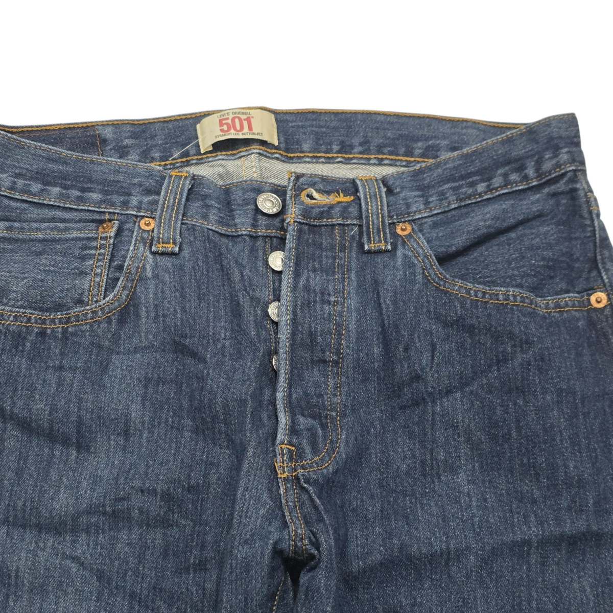Pantalon Levis 501 32x34 Recto Azul Marin (Usado)