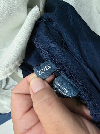 Pantalon Ralph Lauren 33x32 Recto Azul Marino Casual (Usado)