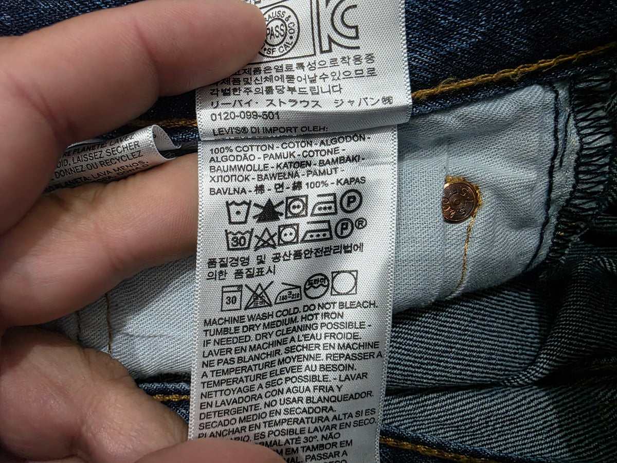 Pantalon Levis 501 34x30 Recto Clasico Azul Marino (Usado)
