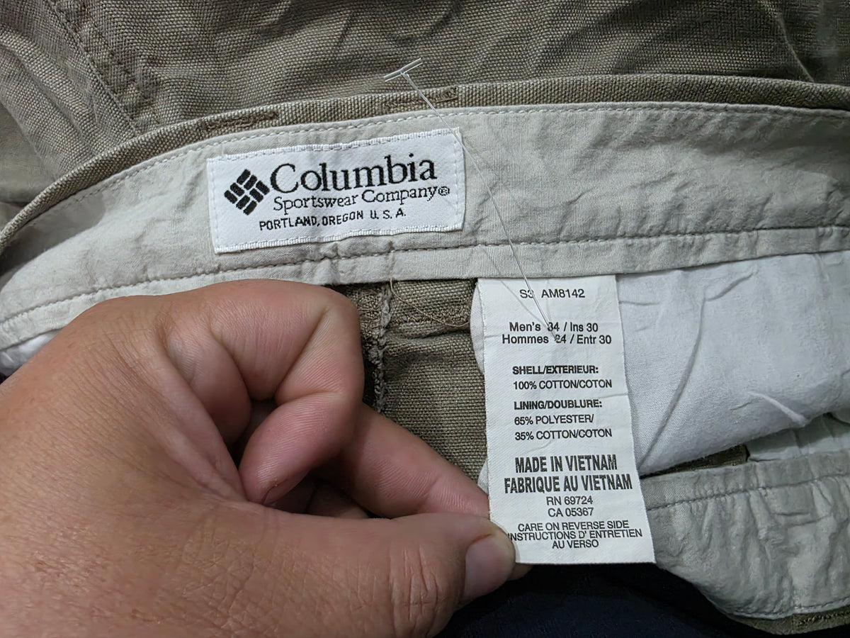 Pantalon Columbia 34x30 Recto Cafe Verdoso (Usado)