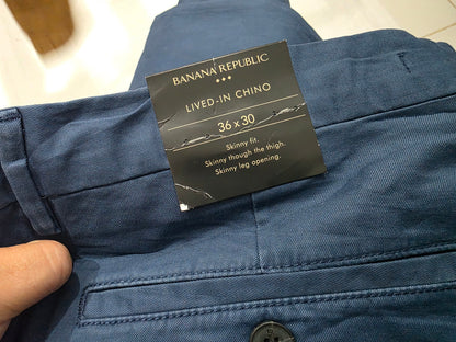 Pantalon Banana Republic 36x30 Skinny Fit Azul (NUEVO)