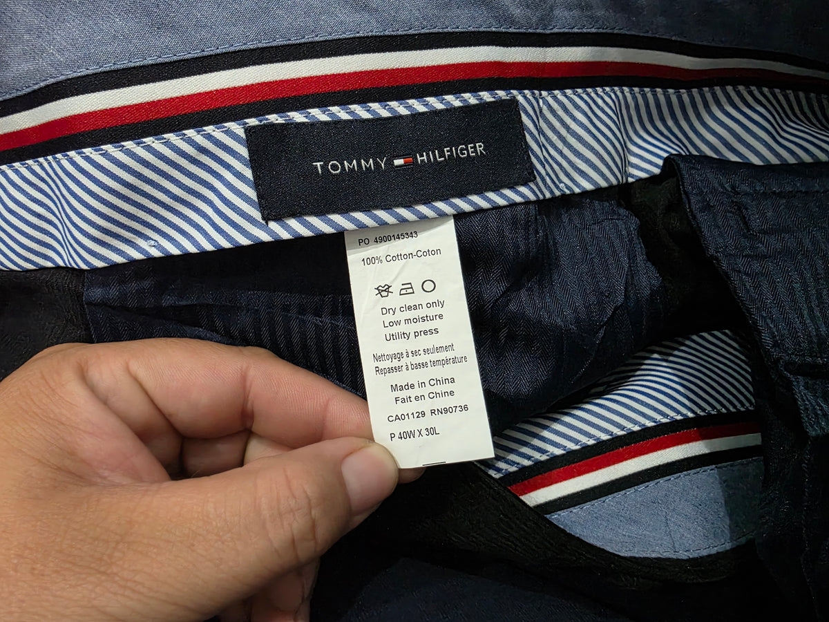 Pantalon Tommy Hilfiger 40x30 Recto Negro Pana (Usado)